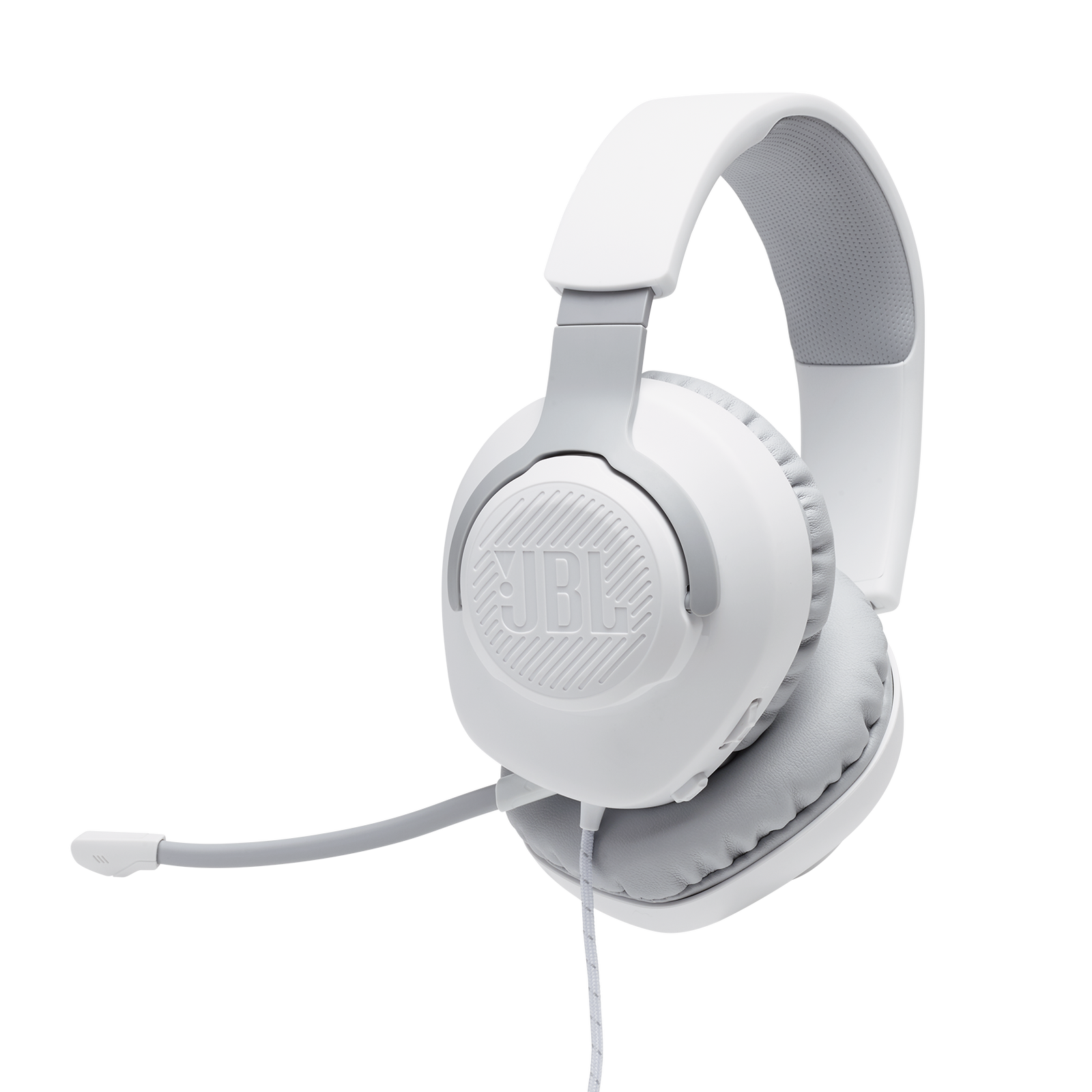 JBL Quantum 100 White | Over-Ear Wired Gaming Headset - PS5/XBOX One/Switch/PC Compatible - 3.5mm Connectivity - Detachable Microphone Gaming Headset